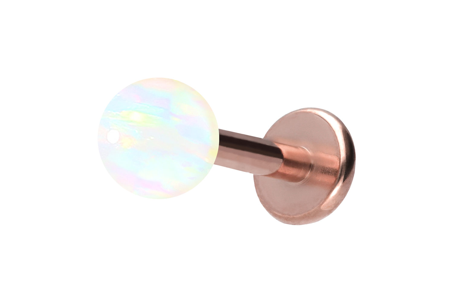 Titan Labret Piercing mit Innengewinde SYNTHETISCHER OPAL